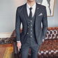 S-7XL (Jacket+Vest+Pants) Fashion Boutique Lattice Formal Business Mens Suit 3Pcs Set Groom Wedding Dress Plaid Suit Show Stage