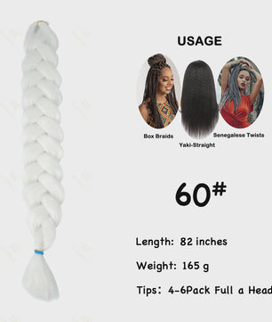 Jumbo Braiding Hair Extensions - 82 inch Synthetisch Vlecht Haar voor Box Braids & Twist