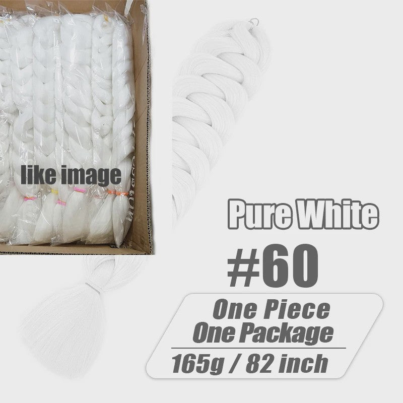 82 Inch Kanekalon Jumbo Braiding Hair - 165g Pre-Stretched Synthetisch Vlecht Haar voor Crocheten