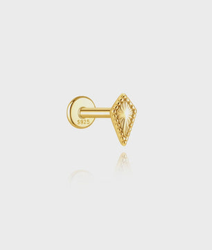925 Sterling Zilveren Kolibrie Oorbellen Dames - 18K Goudkleurig Platte Achterkant Studs