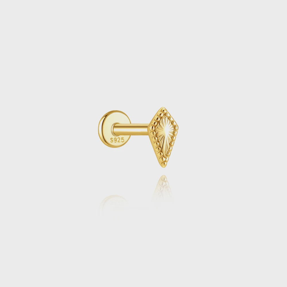 925 Sterling Zilveren Kolibrie Oorbellen Dames - 18K Goudkleurig Platte Achterkant Studs