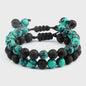 Verstelbare Lava Kralen & Tijgeroog Armband - Yoga & Helende Sieraden voor Hem en Haar