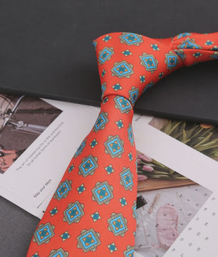 Klassieke Heren Strikdas - Imitatie Zijde met Polka Dot & Bloemendessin