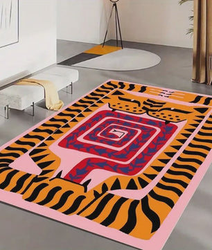 Bohemian Tibetaanse Tijger Vloerkleed - Antislip Decoratief Kleed voor Woonkamer & Slaapkamer