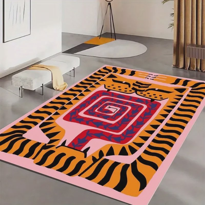 Bohemian Tibetaanse Tijger Vloerkleed - Antislip Decoratief Kleed voor Woonkamer & Slaapkamer
