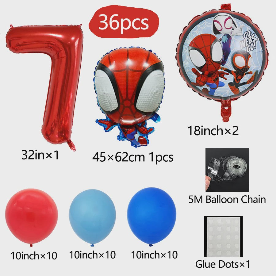 Superheld Folieballonnen Set: Spiderman, Batman, Iron Man & Captain America - Feestdecoratie