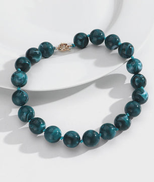 Trendy Multicolor Statement Ketting met Grote Ronde Kralen - Handgemaakt