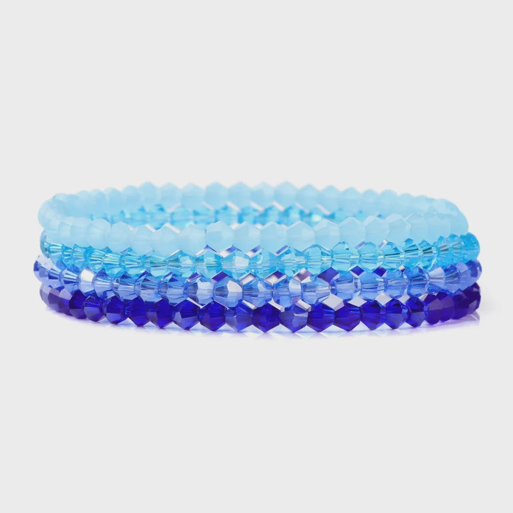 Set van 4 Kristallen Kralen Armbanden - Kleurrijk & Elegant