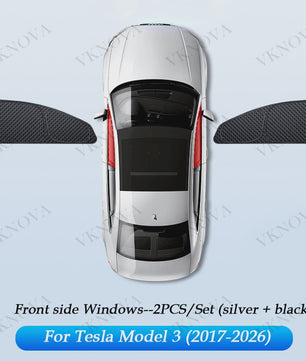 Set Zonneschermen voor Tesla Model 3/Y (2017-2025) - Privacy & UV Bescherming