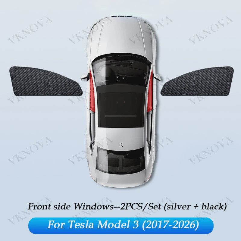 Set Zonneschermen voor Tesla Model 3/Y (2017-2025) - Privacy & UV Bescherming