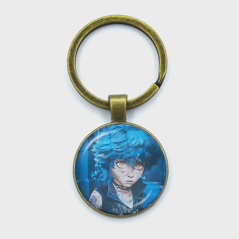 League of Legends Jinx Anime Glazen Hanger Sleutelhanger - Uniek Cadeau voor Fans