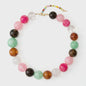 Bohemian Resin Kralen Ketting - Statement Choker met Dubbele Kleuren