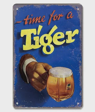 Retro Metal Bier Merk Poster - Decoratie voor Man Cave, Bar & Club