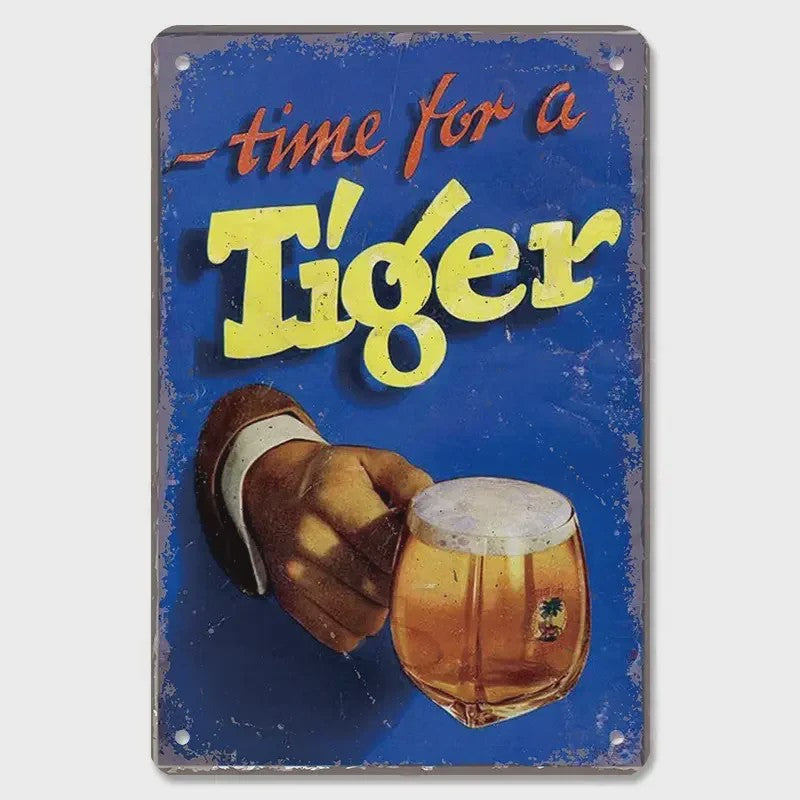 Retro Metal Bier Merk Poster - Decoratie voor Man Cave, Bar & Club