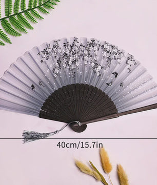 Elegante Chinese Stijl Vouwbare Handwaaier met Kwastje - Perfect voor Dans, Decoratie of Cadeau