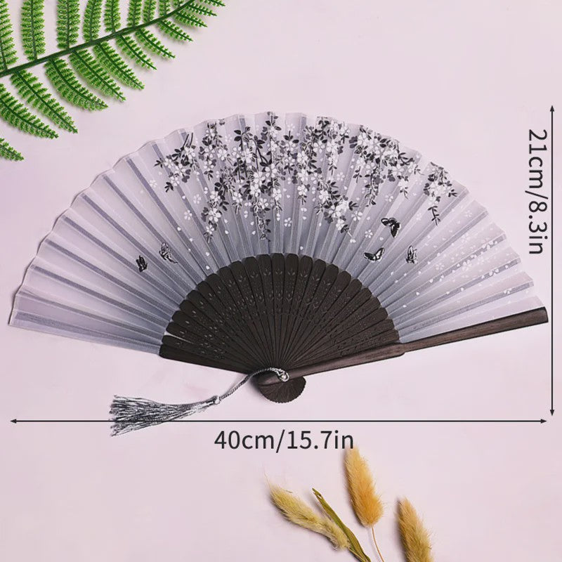 Elegante Chinese Stijl Vouwbare Handwaaier met Kwastje - Perfect voor Dans, Decoratie of Cadeau