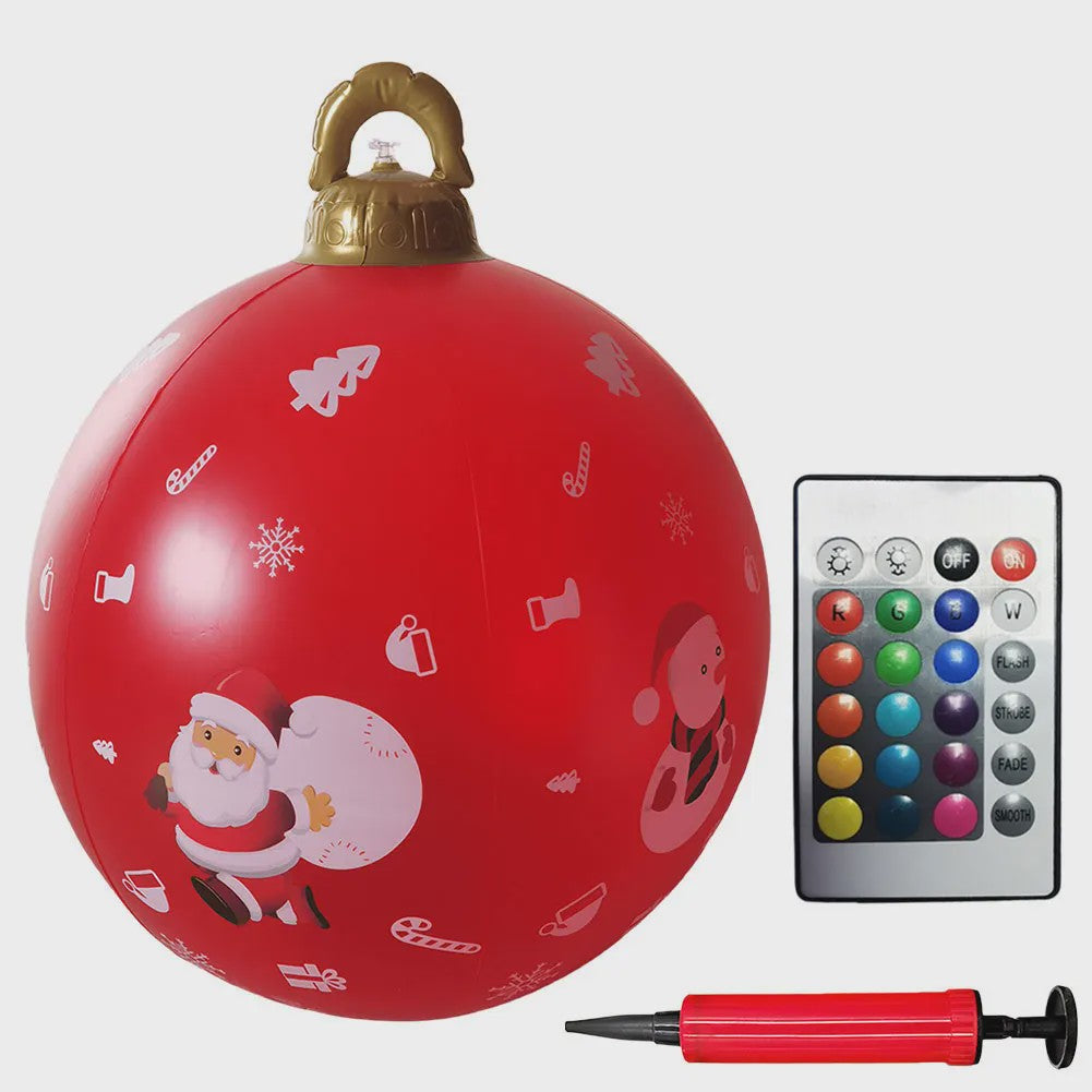 24 Inch Opblaasbare Kerstbal met LED Verlichting - XL Tuindecoratie