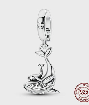 925 Sterling Zilveren Bedel Set: Dolfijn, Zeepaardje & Octopus - Blauw - DIY Armband Sieraden