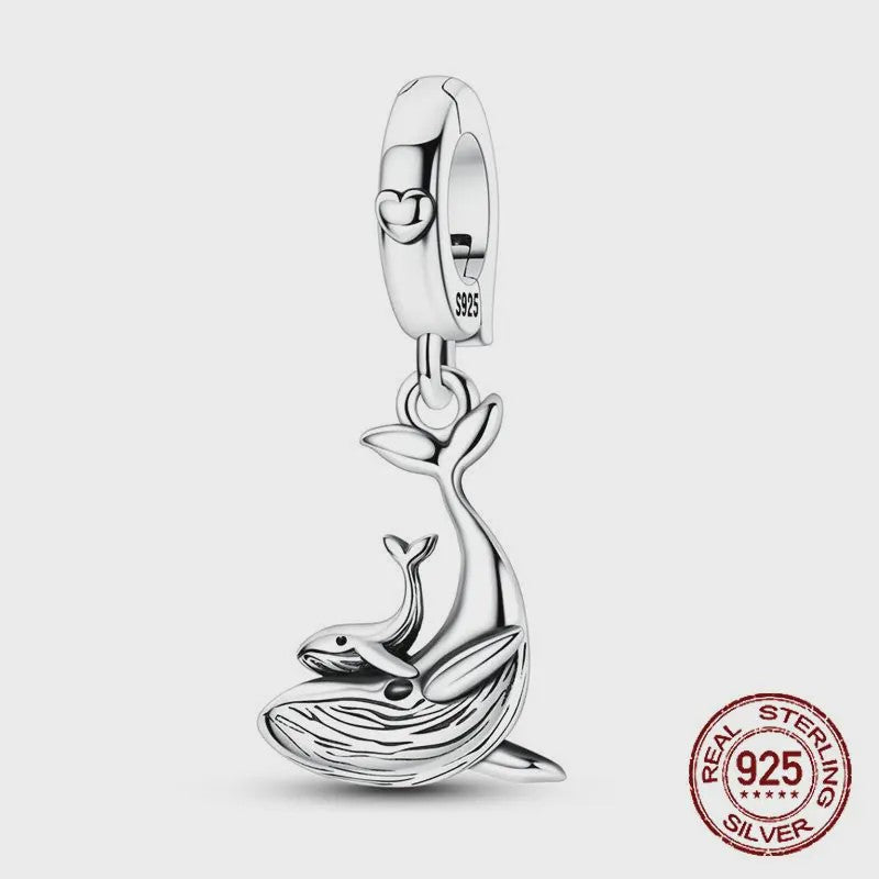 925 Sterling Zilveren Bedel Set: Dolfijn, Zeepaardje & Octopus - Blauw - DIY Armband Sieraden