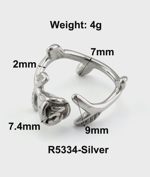 Nieuw Design Geometrische Kralen Ring - Roestvrij Staal Dames Sieraden