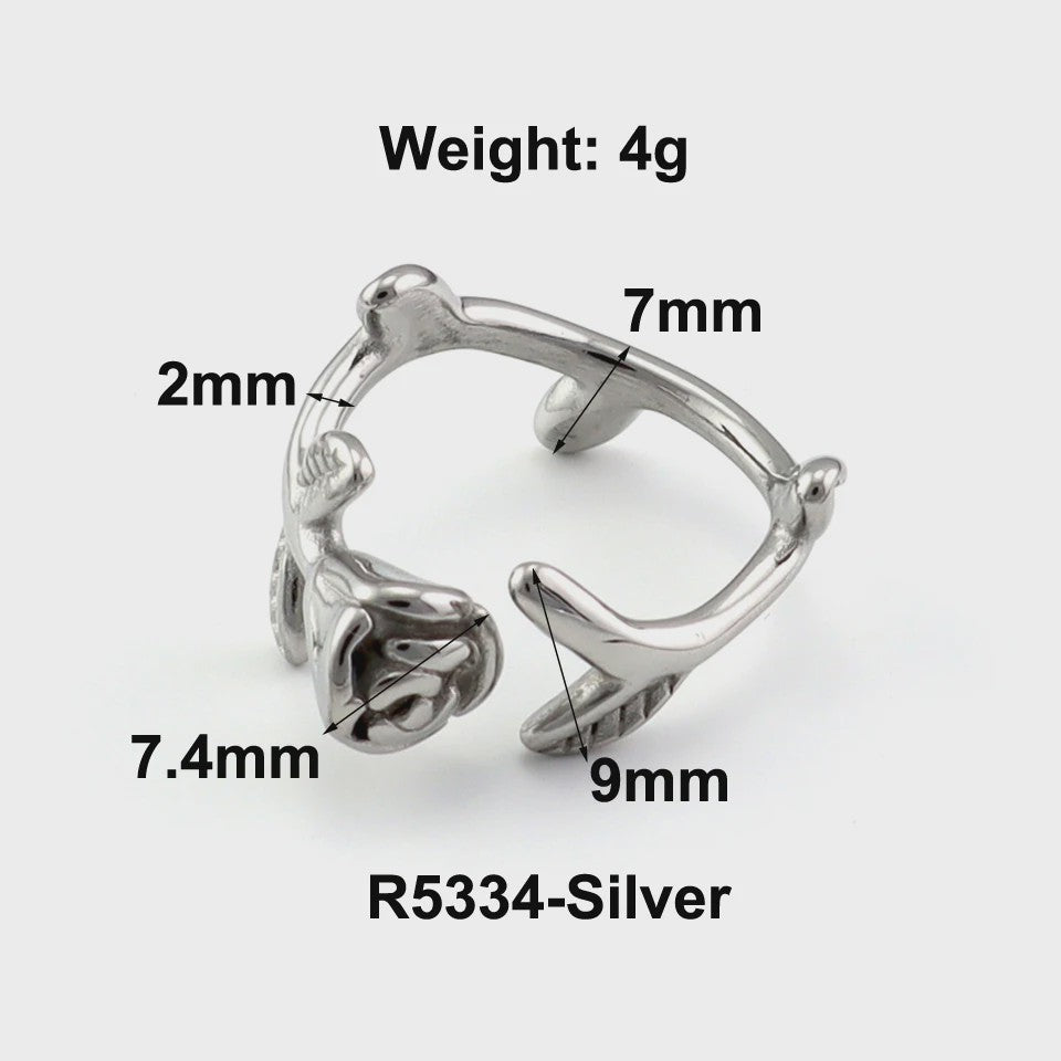Nieuw Design Geometrische Kralen Ring - Roestvrij Staal Dames Sieraden