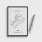 Vintage Formule 1 Circuit Canvas Posters - Zwart Wit Wanddecoratie