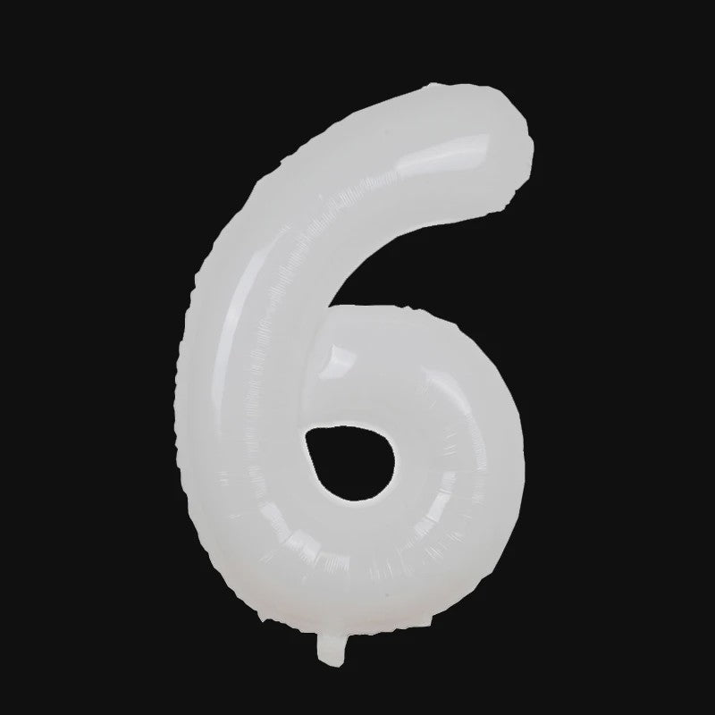 Grote Folie Ballonnen Cijfers 0-9 Cream Caramel & Wit (32/40 inch) - Feestdecoratie
