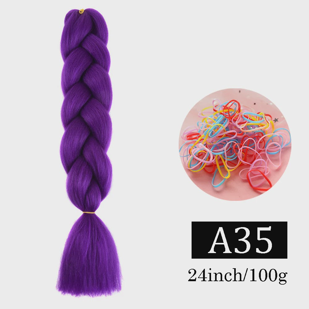 24 Inch Jumbo Braids Haarverlenging - Synthetisch Vlechtkapsel met Ombre Kleuren
