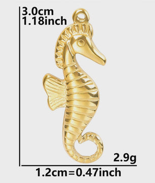 6x Goudkleurige Zee Dieren Bedeltjes Set - Schildpad, Schelp, Zeester - DIY Sieraden Maken