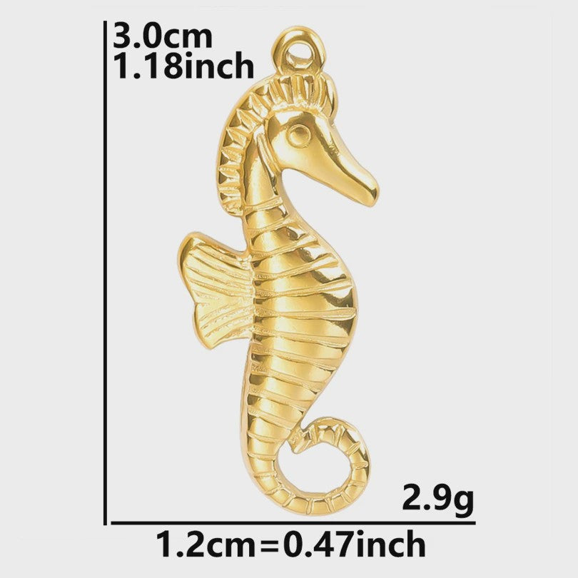 6x Goudkleurige Zee Dieren Bedeltjes Set - Schildpad, Schelp, Zeester - DIY Sieraden Maken
