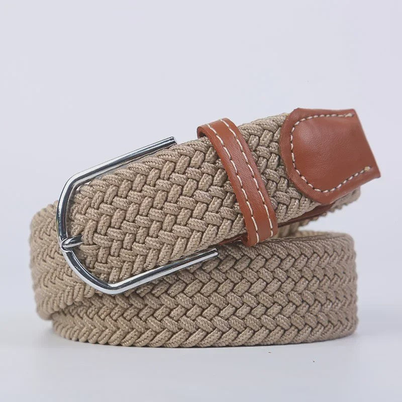 Unisex Gevlochten Elastische Riem met Pin Gesp - 107-130cm