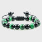 Verstelbare Natuursteen Armband - 8mm Agate & Onyx Kralen voor Mannen en Vrouwen