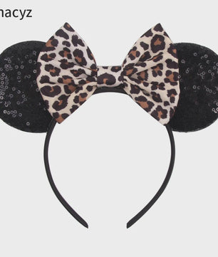 Chique Sequin Mickey Oortjes Diadeem met Strik - Feestelijk Haaraccessoire voor Kinderen & Dames