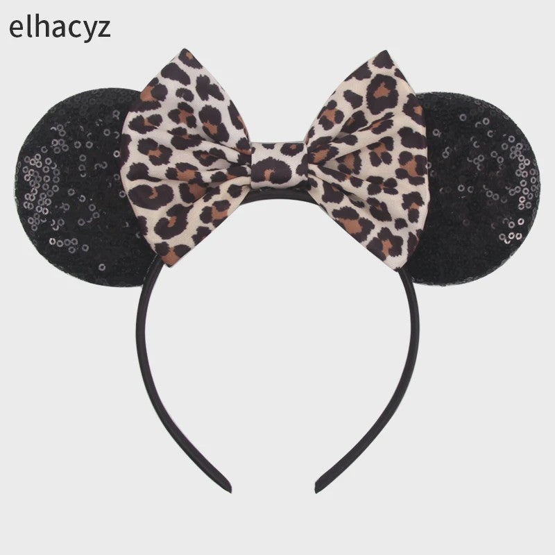 Chique Sequin Mickey Oortjes Diadeem met Strik - Feestelijk Haaraccessoire voor Kinderen & Dames