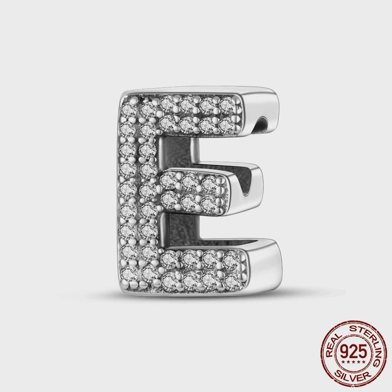 925 Sterling Zilver Letter Bedels A-Z met Zirkonia - Personaliseer je Armband