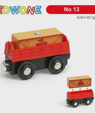 Houten Magneet Treinwagon Set - Uitbreidbaar en Compatibel met Houten Spoorsystemen