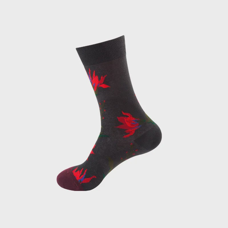 Unisex Katoenen Sokken met Vrolijke Fruit, Dieren & Kunst Prints - Hip Hop & Skateboard Stijl