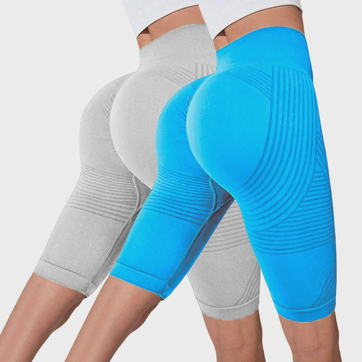 2-Pack Seamless High-Waisted Yoga Shorts met Push-Up Effect - Perfect voor Fitness & Training