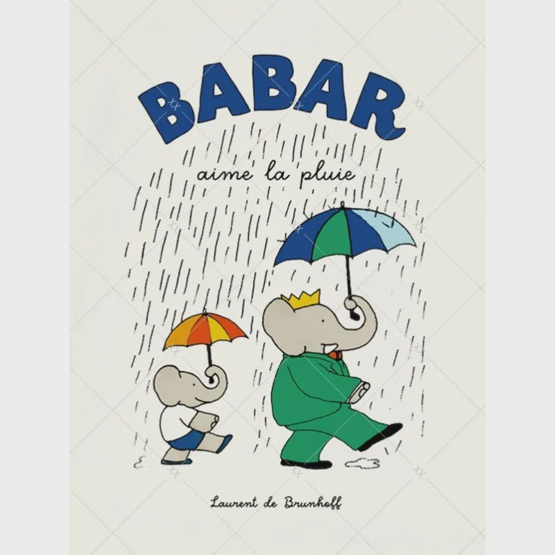 Babar Poster Canvas - Sprookjes Kunst voor Kinderkamer & Babykamer Decoratie