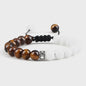Verstelbare Natuursteen Armband - 8mm Agate & Onyx Kralen voor Mannen en Vrouwen