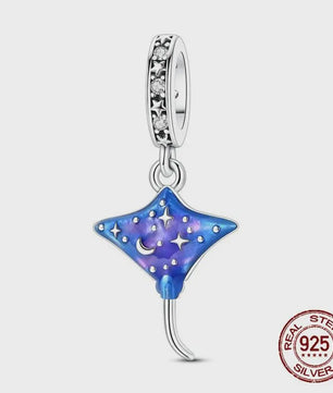 925 Sterling Zilveren Bedel Set: Dolfijn, Zeepaardje & Octopus - Blauw - DIY Armband Sieraden