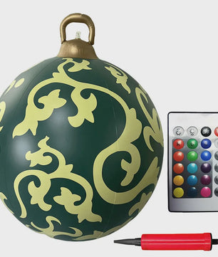 24 Inch Opblaasbare Kerstbal met LED Verlichting - XL Tuindecoratie