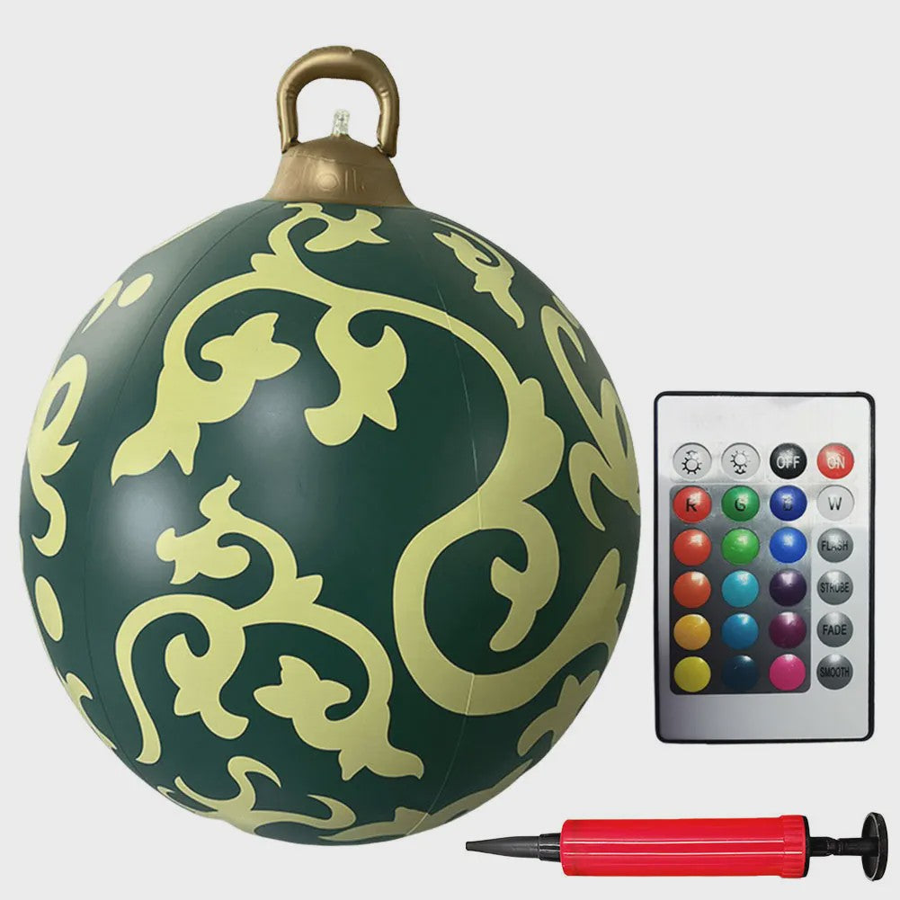 24 Inch Opblaasbare Kerstbal met LED Verlichting - XL Tuindecoratie