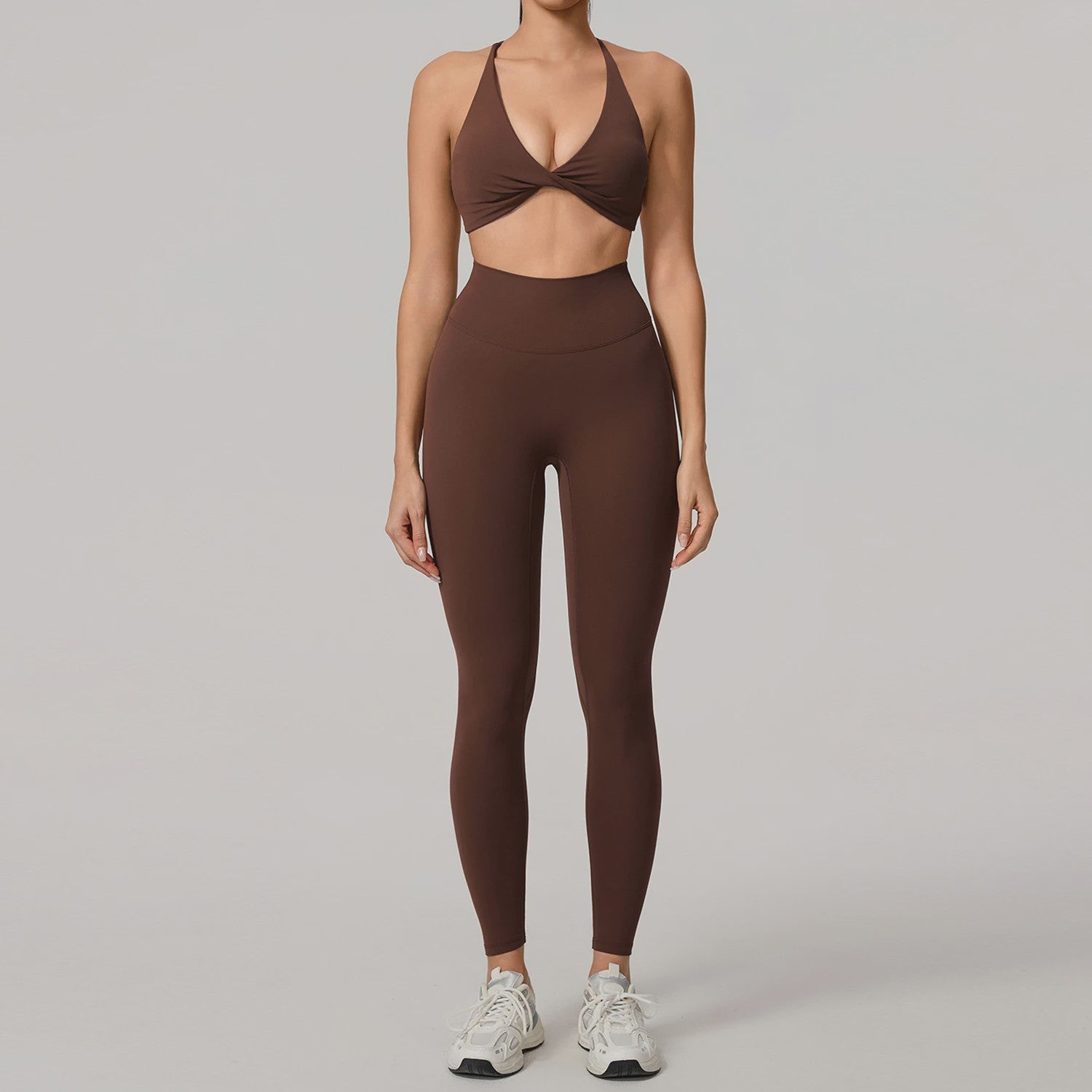 Dames Yoga Set 2-Delig: Sneldrogend Sportpak met Lange Mouwen Top en Hoge Taille Shorts