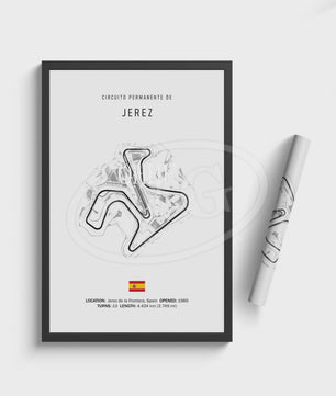 Vintage F1 Circuit Poster: Zwart-Wit Formule 1 Kunst voor de Raceliefhebber