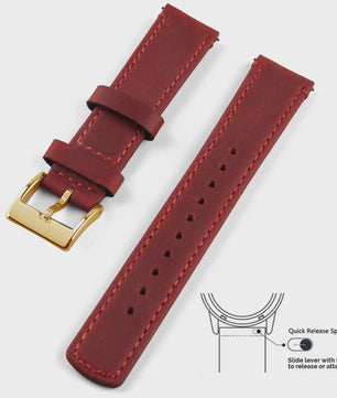 Top Grain Echt Lederen Horlogeband - 20mm/22mm Quick Release - Voor Heren, Dames & Samsung Galaxy Watch