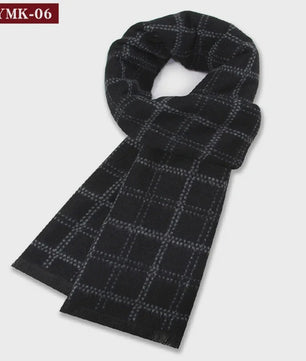 Luxe Heren Sjaal - Warme Wol & Kasjmier - Winter Ruitpatroon
