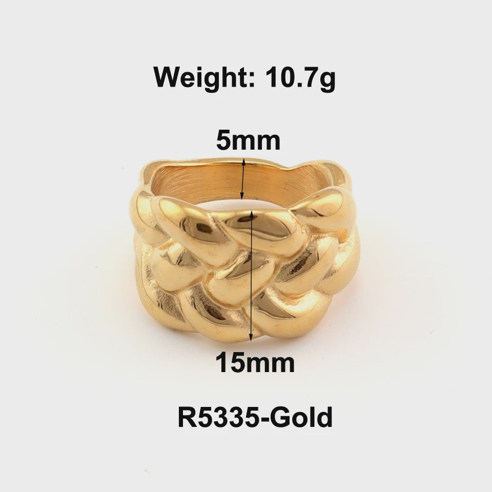 Nieuw Design Geometrische Kralen Ring - Roestvrij Staal Dames Sieraden