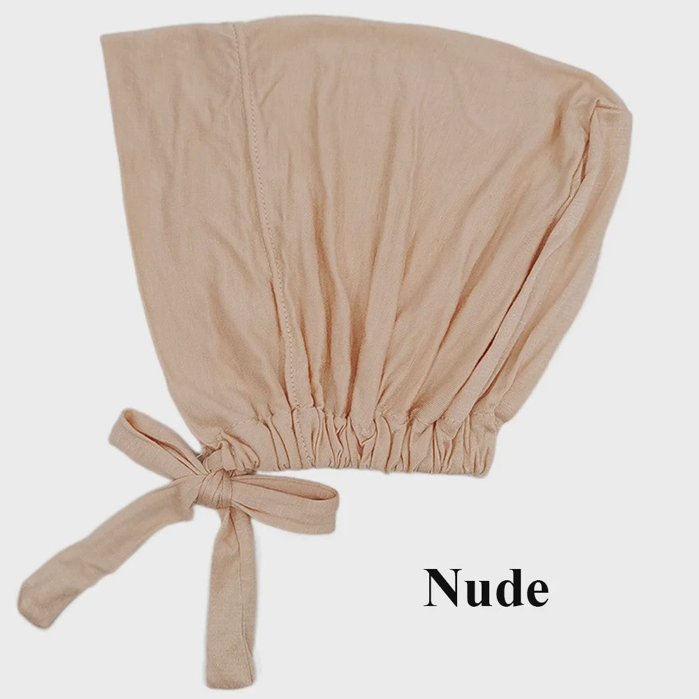 Zachte Modal Binnen Hijab Cap met Strik - Islamitische Turban Hoofddoek