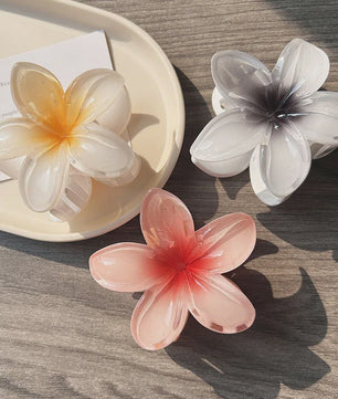 3x Grote Boho Bloemen Haarclips Acryl - Gradient Kleuren & Hawaii Stijl Haaraccessoires voor Dames